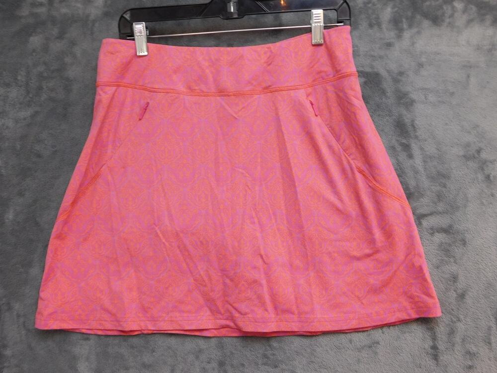 Title Nine Skort Womens M Pink Paisley Short Lined Pockets Elastic Waist